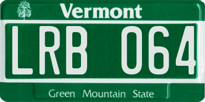 VT license plate LRB064