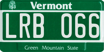 VT license plate LRB066