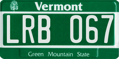 VT license plate LRB067