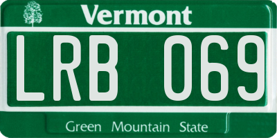 VT license plate LRB069