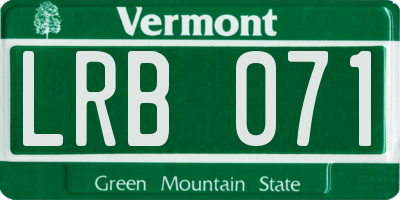 VT license plate LRB071