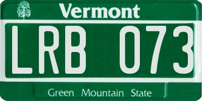 VT license plate LRB073