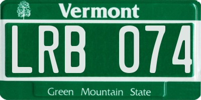 VT license plate LRB074