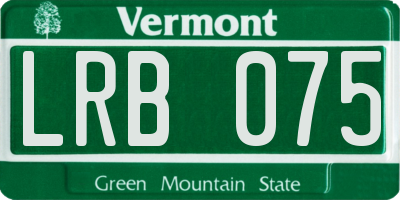 VT license plate LRB075