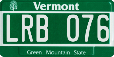 VT license plate LRB076