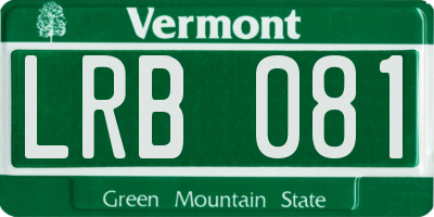 VT license plate LRB081