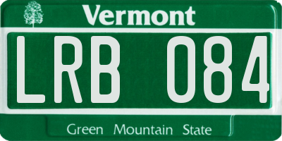 VT license plate LRB084