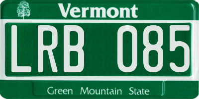 VT license plate LRB085
