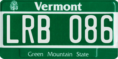 VT license plate LRB086