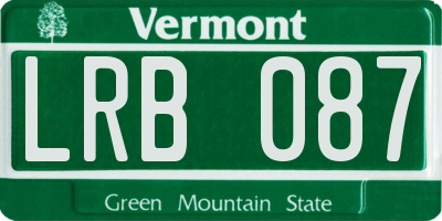 VT license plate LRB087