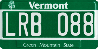 VT license plate LRB088