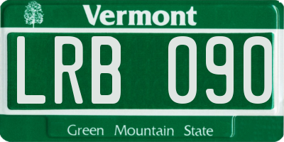 VT license plate LRB090