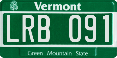 VT license plate LRB091