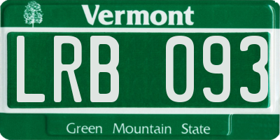 VT license plate LRB093