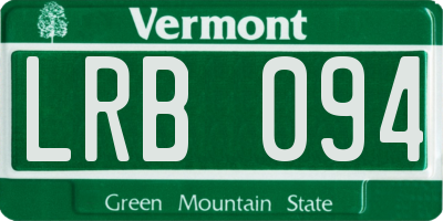 VT license plate LRB094