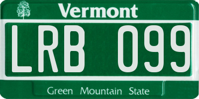 VT license plate LRB099