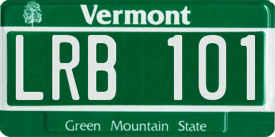 VT license plate LRB101