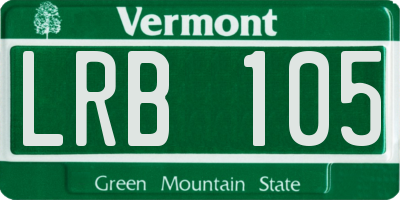 VT license plate LRB105