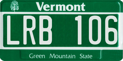 VT license plate LRB106