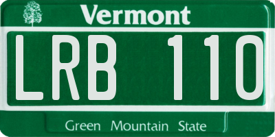 VT license plate LRB110