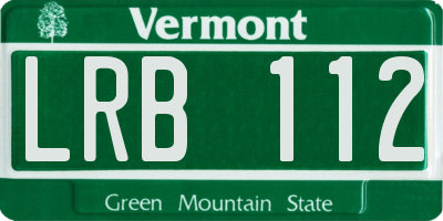 VT license plate LRB112