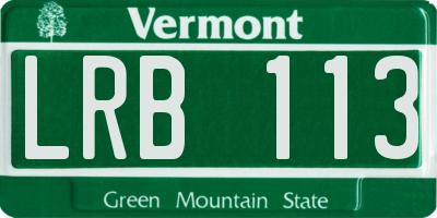 VT license plate LRB113