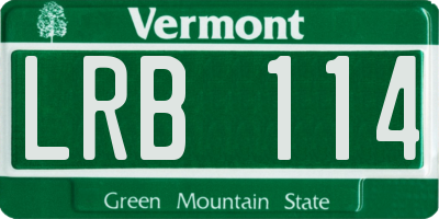 VT license plate LRB114