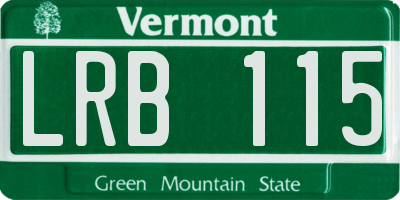 VT license plate LRB115