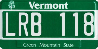 VT license plate LRB118