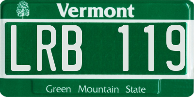VT license plate LRB119