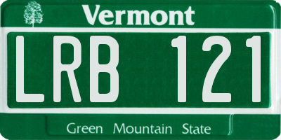 VT license plate LRB121