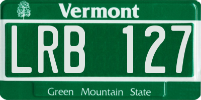 VT license plate LRB127