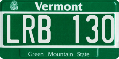 VT license plate LRB130