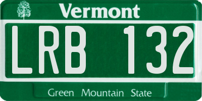 VT license plate LRB132