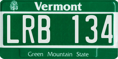 VT license plate LRB134