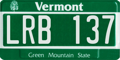 VT license plate LRB137