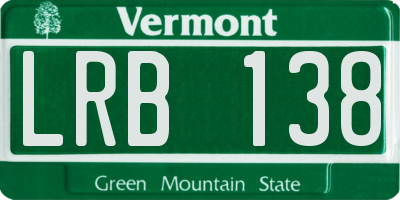 VT license plate LRB138