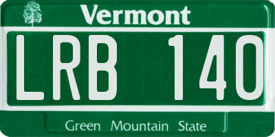 VT license plate LRB140