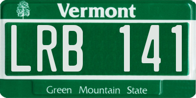 VT license plate LRB141