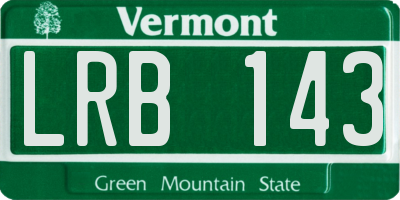 VT license plate LRB143