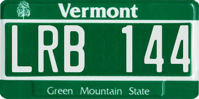 VT license plate LRB144