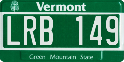 VT license plate LRB149