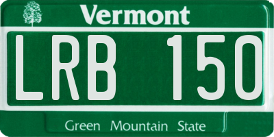 VT license plate LRB150