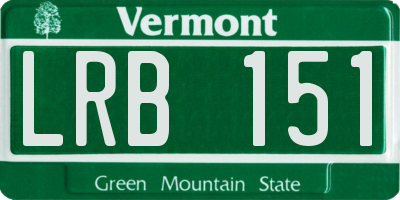 VT license plate LRB151