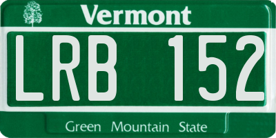 VT license plate LRB152