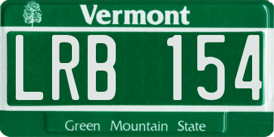 VT license plate LRB154