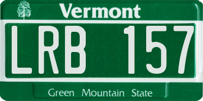 VT license plate LRB157