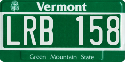 VT license plate LRB158