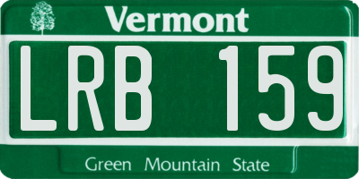 VT license plate LRB159