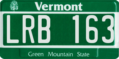 VT license plate LRB163
